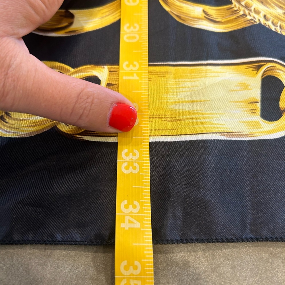 Black and Gold Chain Print Scarf - Picture 10 of 10
